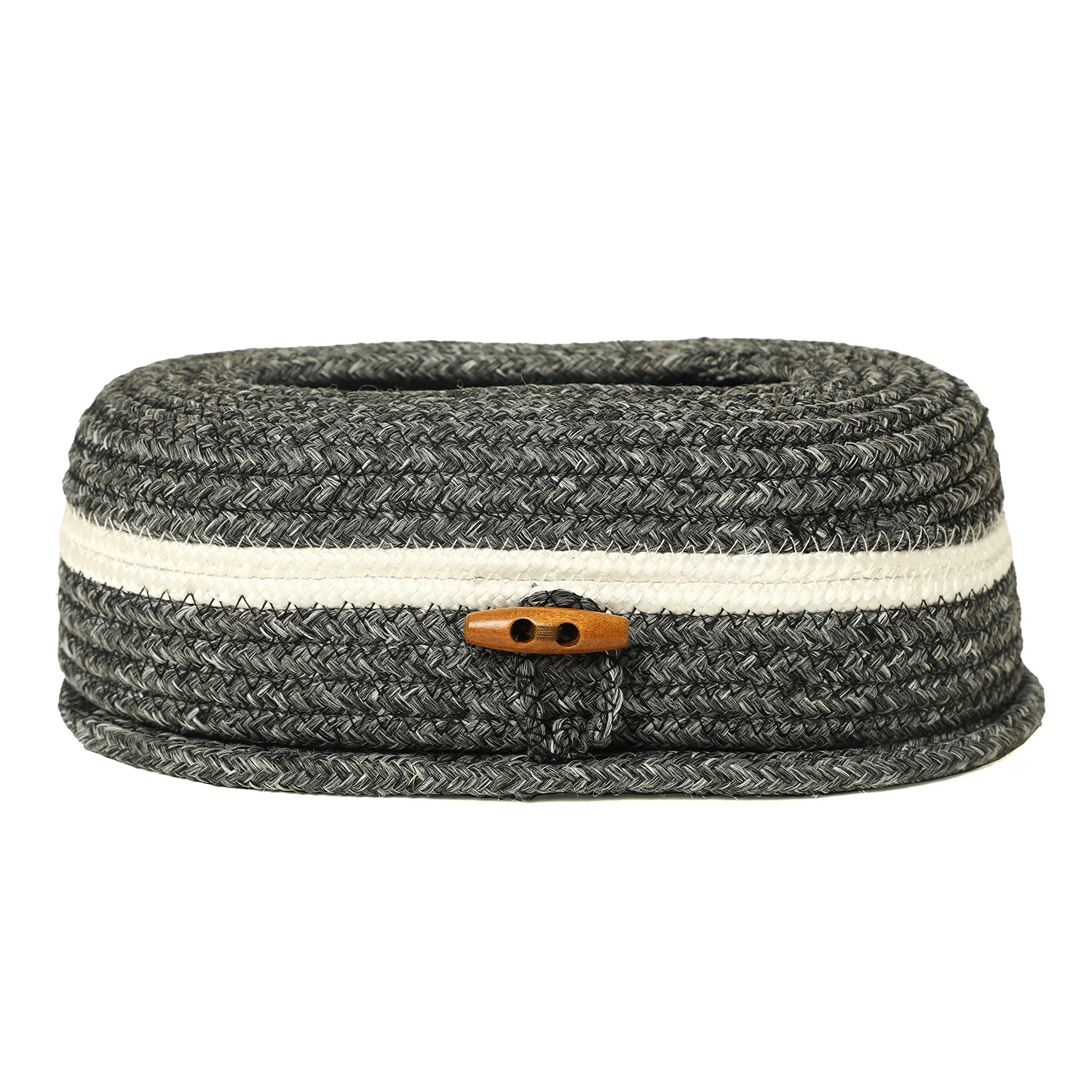 Ariya Grey Tissue Box With Wooden Button | Elegant Durable Holder