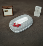 Ariya Cotton Tissue Box Holder – Grey - White Line
