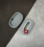 Ariya Cotton Tissue Box Holder – Grey - White Line