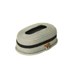 Cotton Tissue Box Holder - Light Grey Wooden Button