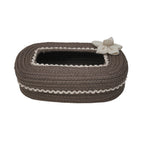 Ariya Brown White Lace Tissue Box With White Flower | Elegant Durable Holder