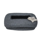 Ariya Grey Black Line Tissue Box With White Flower | Elegant Durable Holder