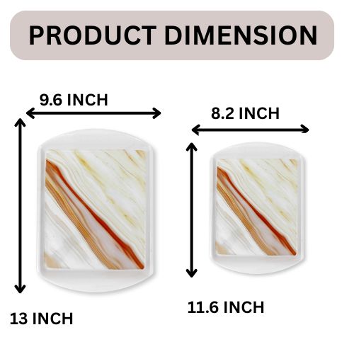 Ariya Melamine Rectangle Serving Tray Set of 2 – Multicolor, Easy to Clean