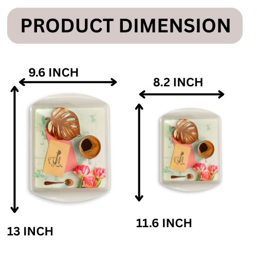 Ariya Melamine Rectangle Serving Tray Set of 2 – Multicolor, Easy to Clean