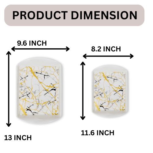 Ariya Melamine Rectangle Serving Tray Set of 2 – Multicolor, Easy to Clean