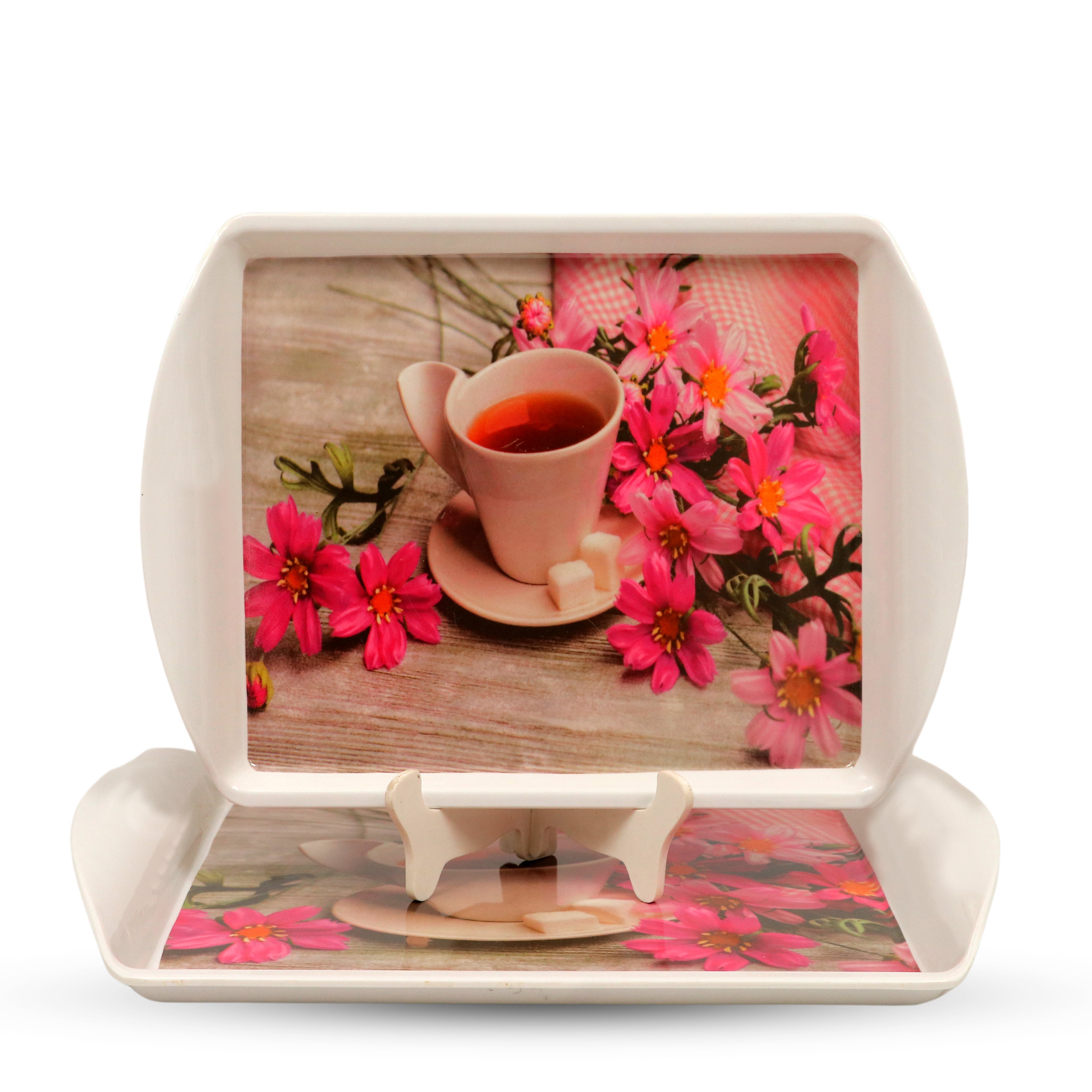 Ariya Melamine Rectangle Serving Tray Set of 2 – Multicolor, Easy to Clean