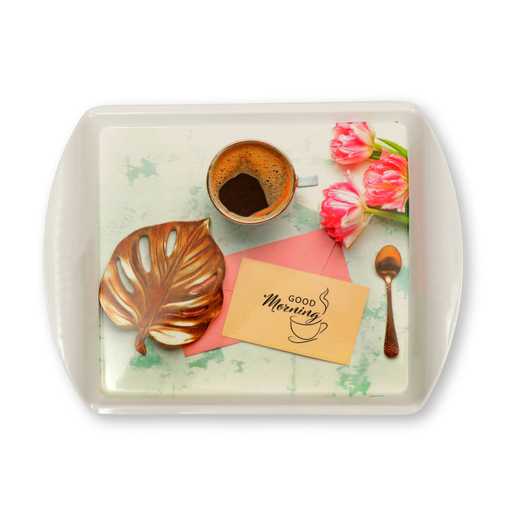 Ariya Melamine Rectangle Serving Tray Set of 2 – Multicolor, Easy to Clean