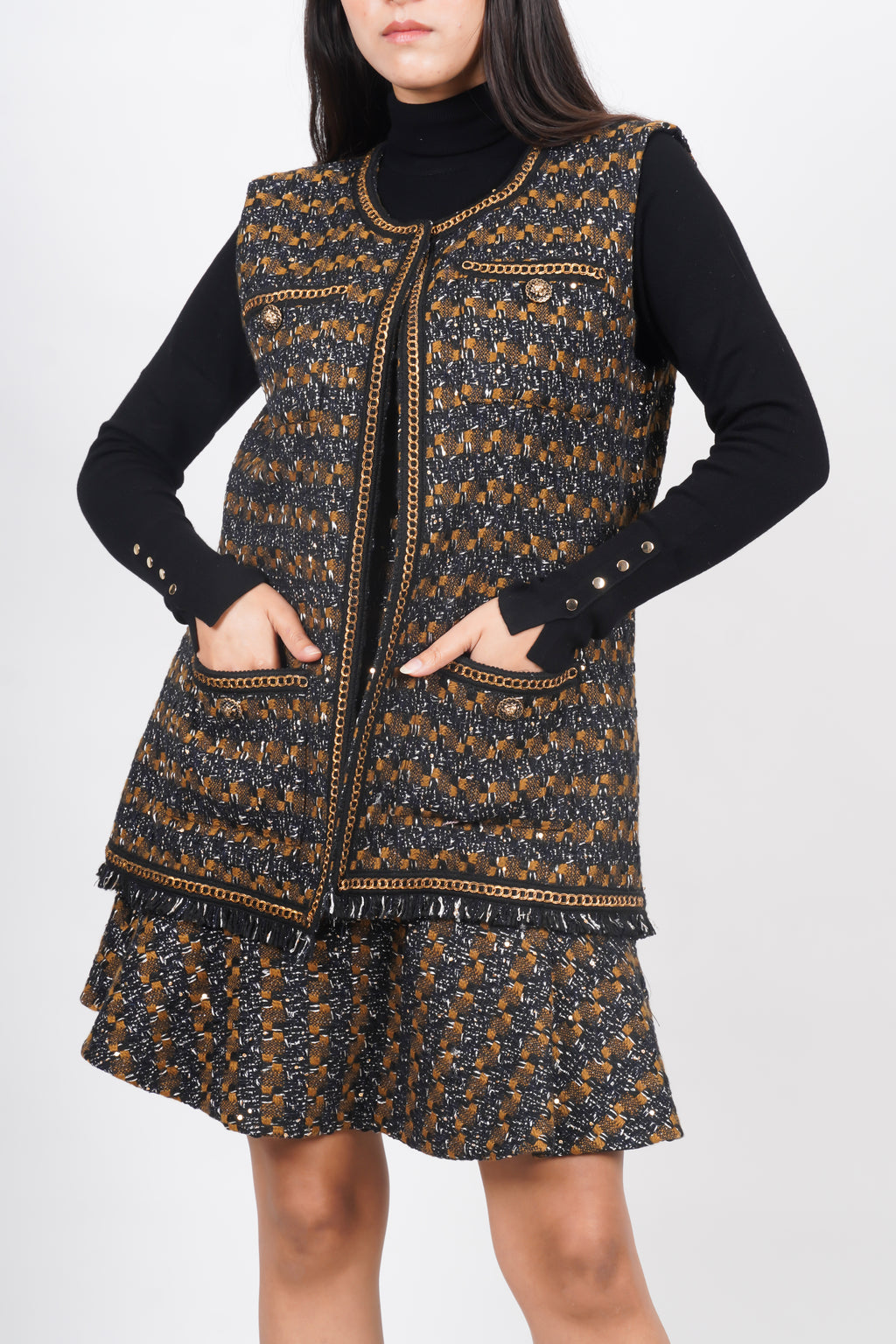 Ariya Threads  Regal Chain Tweed Co-Ord Set | Premium Fashion