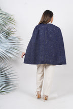 Ariya Threads Midnight Pearl Tweed Cape | Elegant Winter Layer