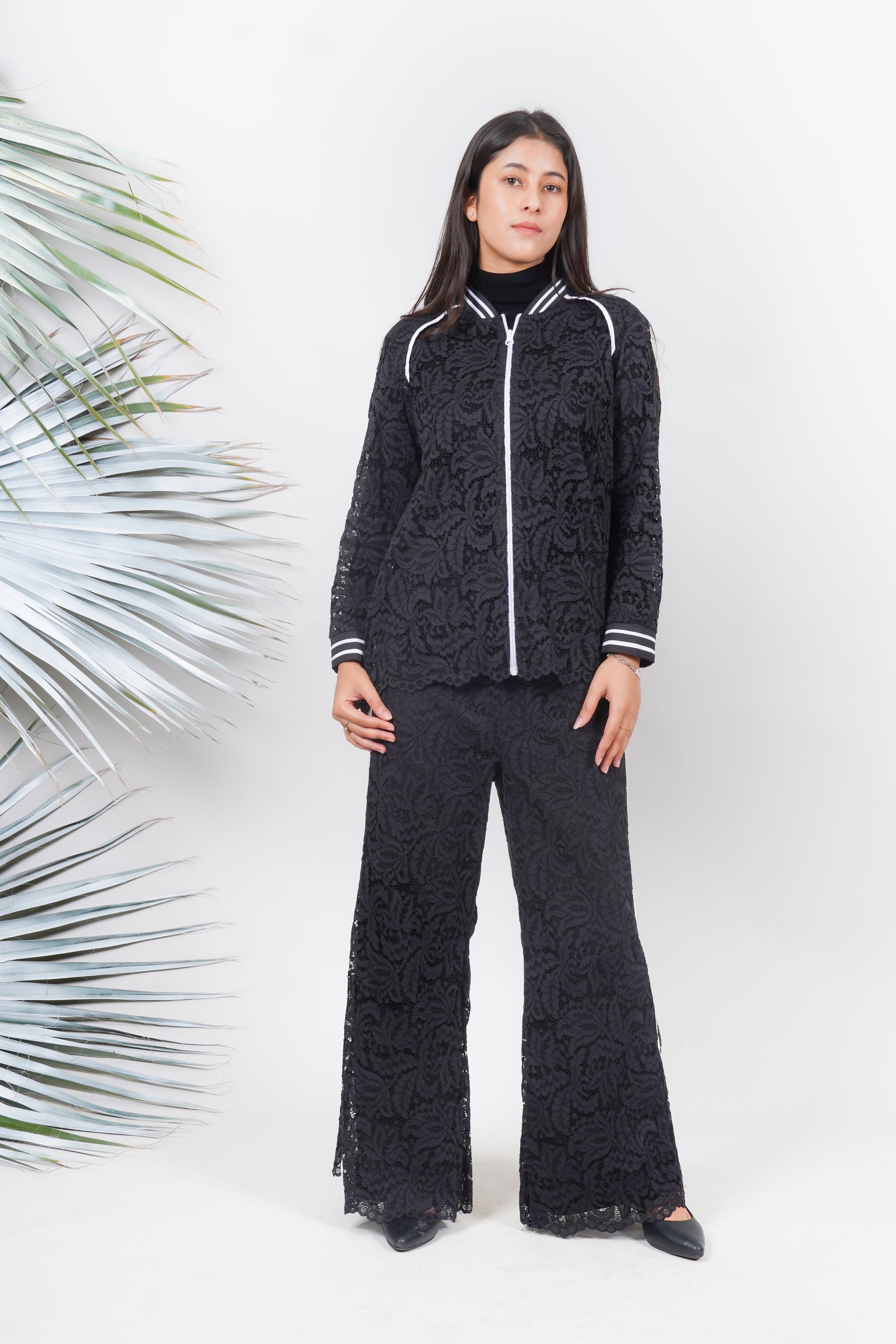 Ariya Threads  Black Aura Lace Co-Ord Set | Party Wear Outfit