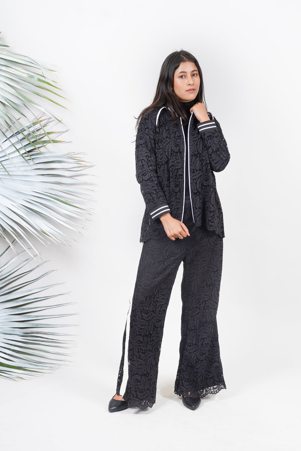 Ariya Threads  Black Aura Lace Co-Ord Set | Party Wear Outfit