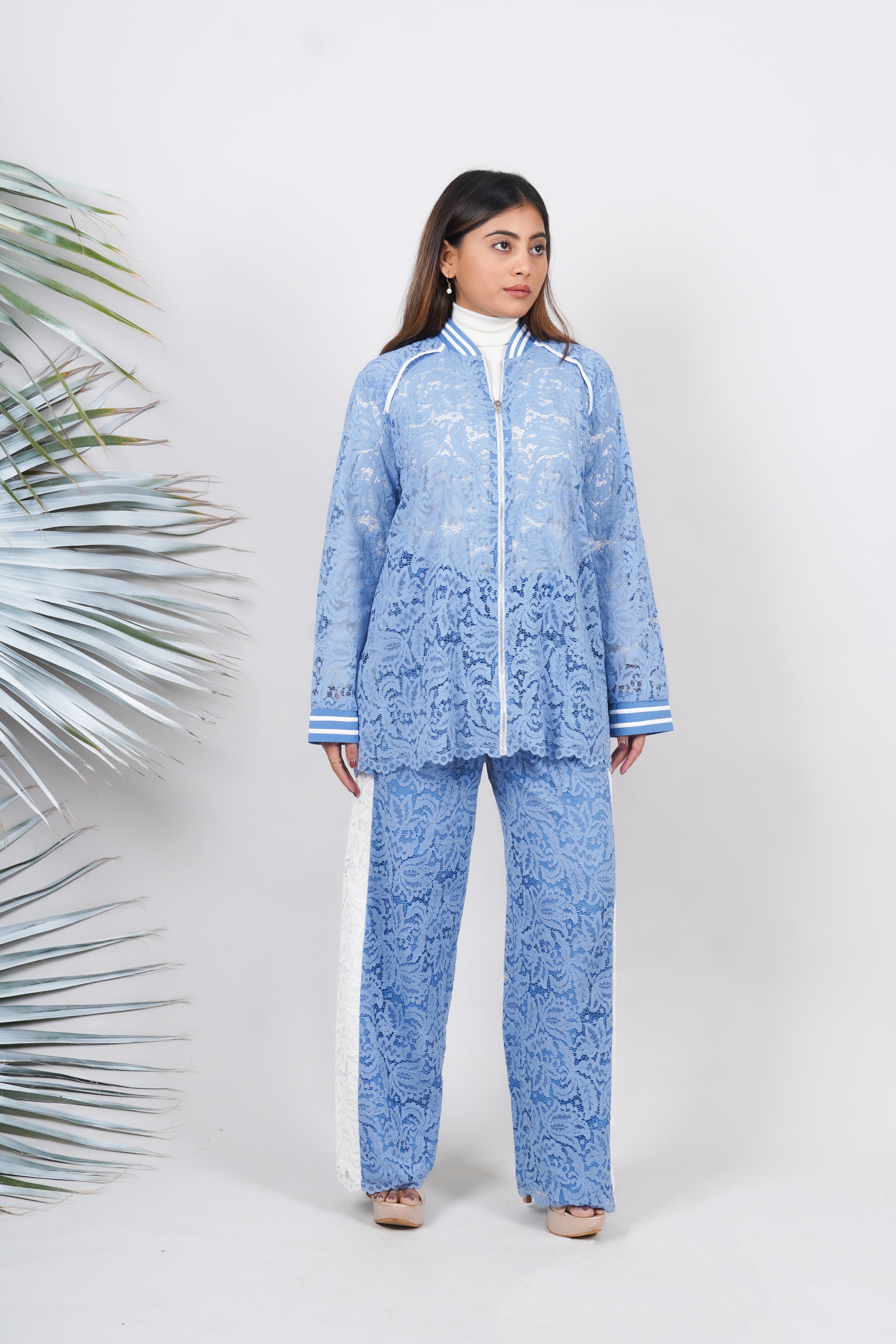 Ariya Threads  Aero Lace Luxe Jogger Co-Ord | Women Stylish Set