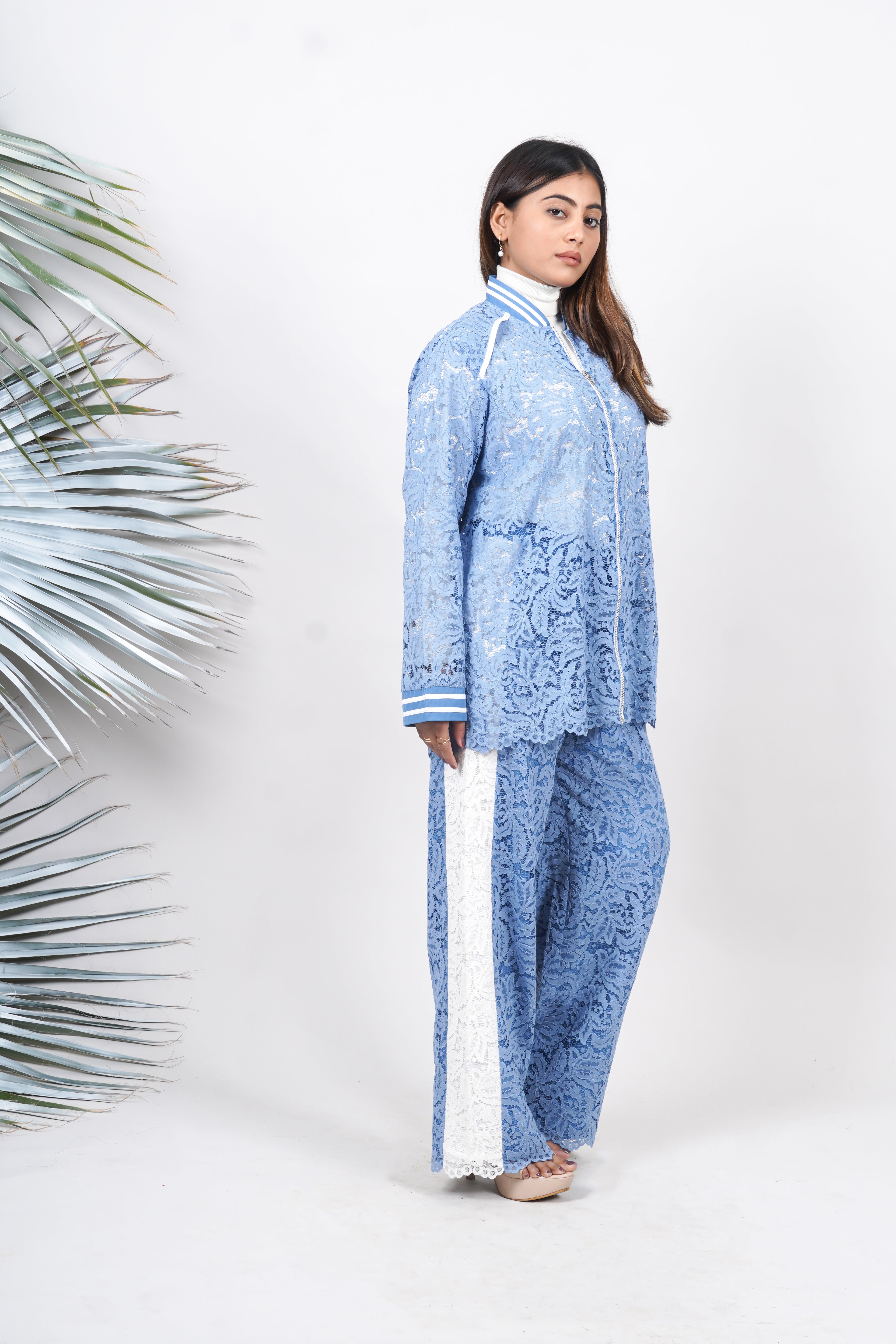 Ariya Threads  Aero Lace Luxe Jogger Co-Ord | Women Stylish Set