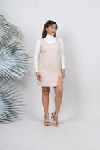 Ariya Threads Blush Glow Tweed Statement Dress with Elegant Modern Style