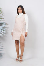 Ariya Threads Blush Glow Tweed Statement Dress with Elegant Modern Style