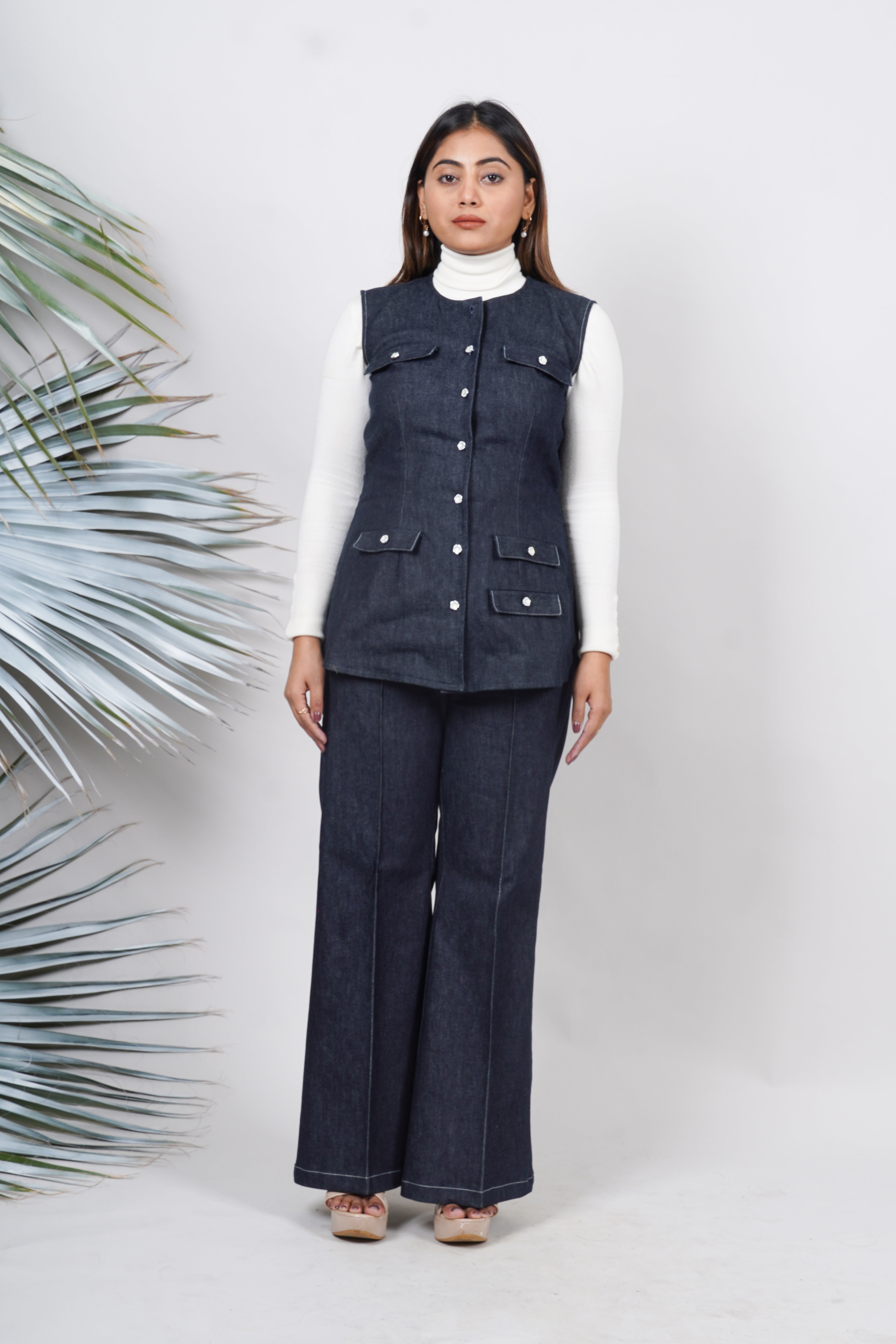 Ariya Threads  Season Denim Co-Ord Set for Women | Casual Wear