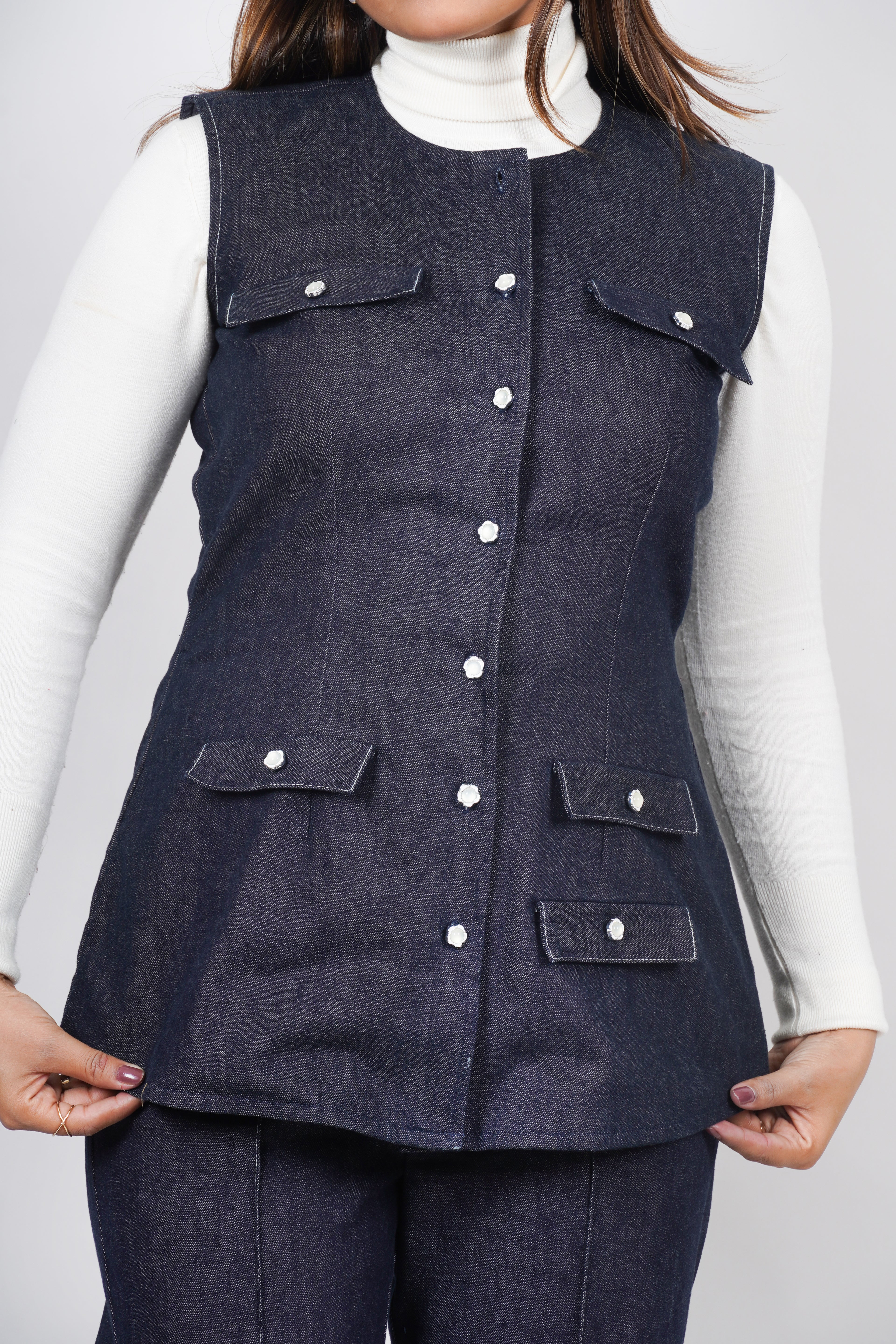 Ariya Threads  Season Denim Co-Ord Set for Women | Casual Wear