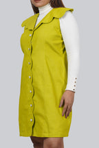 Ariya Threads Lime Bloom Dual-Season Denim Dress for Trendy All-Day Style