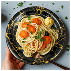 Ariya Melamine 11"Inch Dinner Plate | Black-Gold | Pack of 6