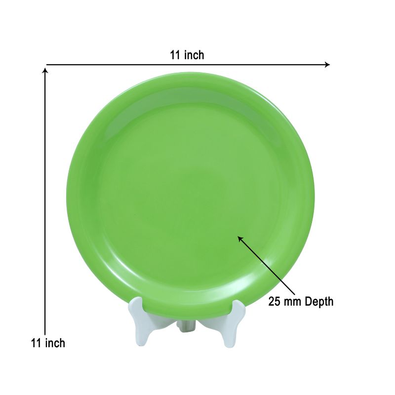 Ariya Melamine 11"Inch Dinner Plate | Green | Pack of 6