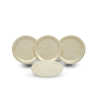 Ariya Melamine 11"Inch Dinner Plate | Off White-Golden | Pack of 4