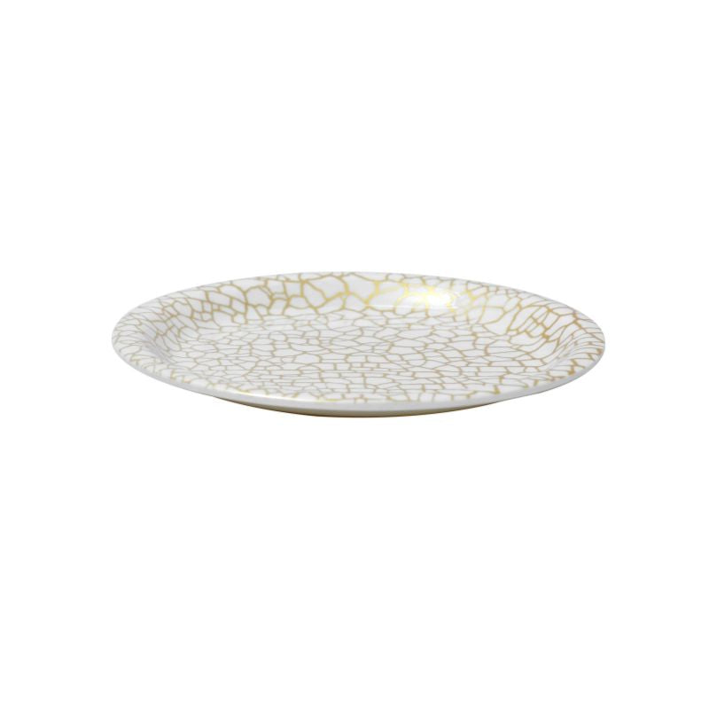 Ariya Melamine 11"Inch Dinner Plate | Off White-Golden | Pack of 4