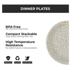 Ariya Melamine 11"Inch Dinner Plate | Off White-Golden | Pack of 4