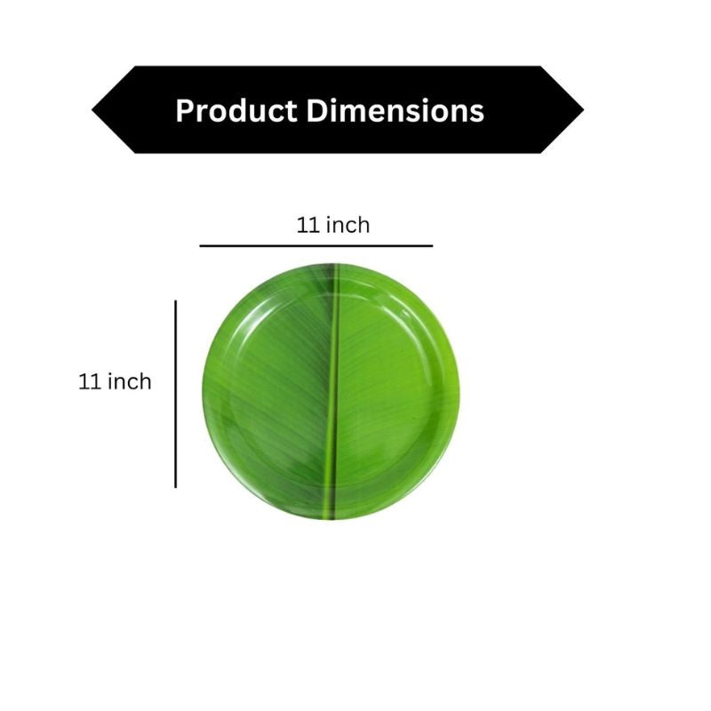 Ariya Melamine 11 Inch Green Serving Plate Set of 4