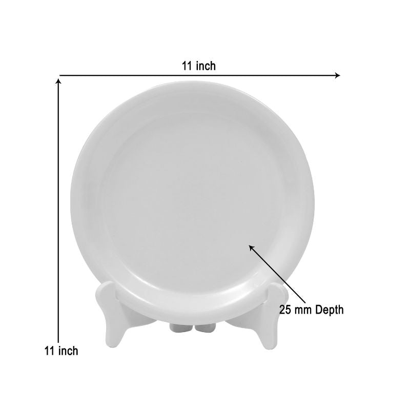 Ariya Melamine 11"Inch Dinner Plate | White | Pack of 4