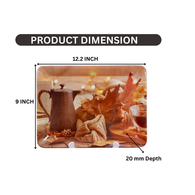 Ariya Tray Pack of 2 Melamine Rectangle Multicolor