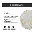 Ariya Melamine 11"Inch Dinner Plate | Off White-Golden | Pack of 4