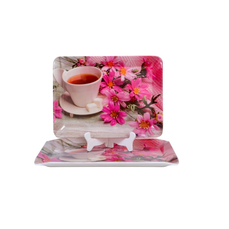 Ariya Multicolor Melamine Tray Set for Home & Office