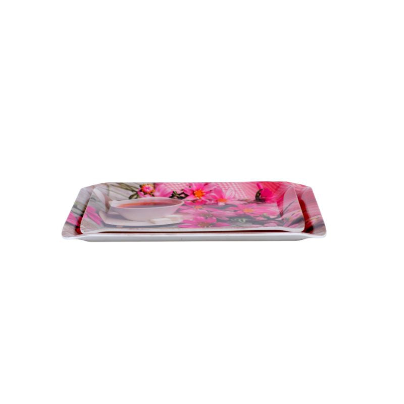 Ariya Multicolor Melamine Tray Set for Home & Office