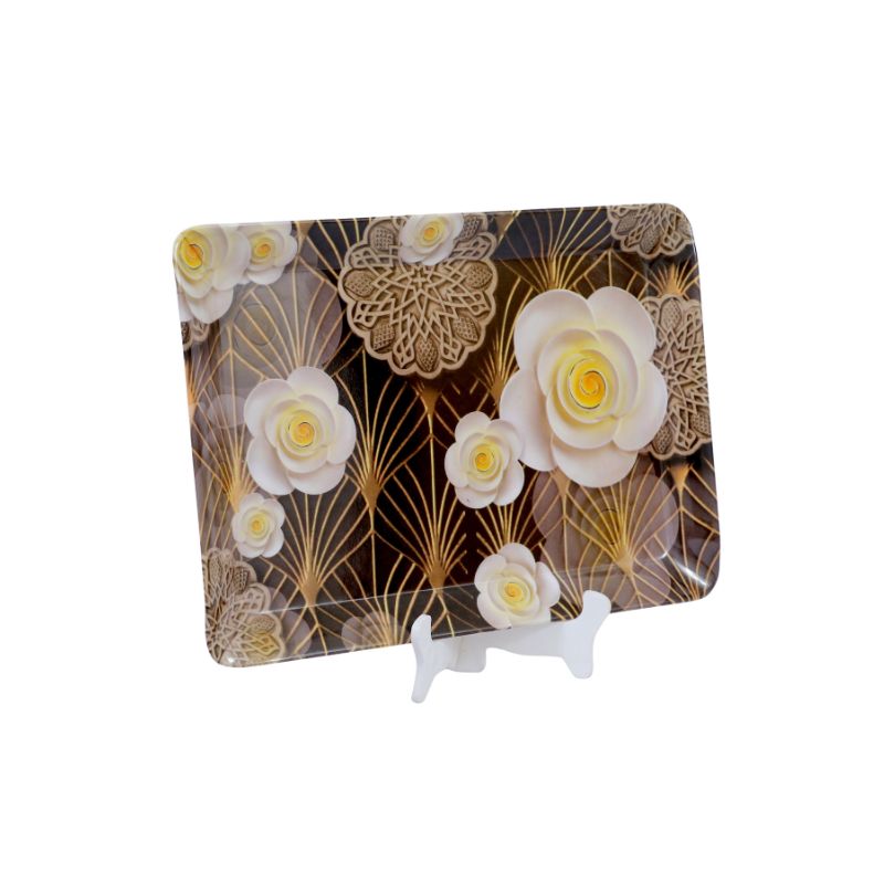 Ariya Serving Tray Set of 2 Multicolor Melamine