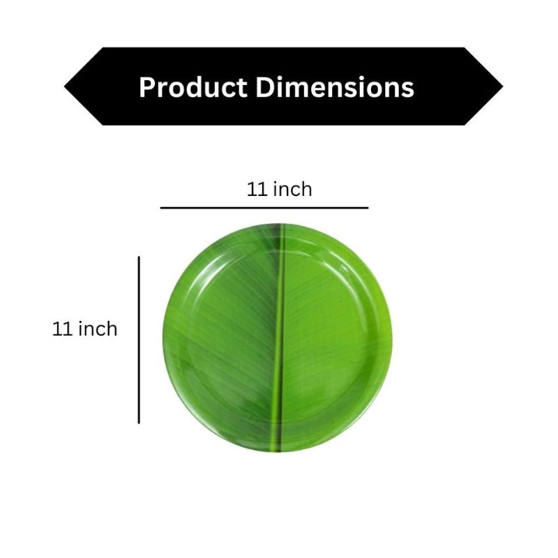 Ariya Melamine 6 Serving Plate 11 Inch Green Dishwasher Safe Ideal for Home Dinner and Hotel Parties