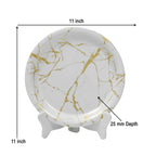 Ariya Melamine 11"Inch Dinner Plate | Off White-Golden | Pack of 4