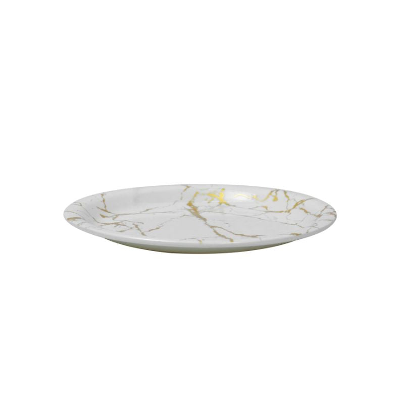 Ariya Melamine 11"Inch Dinner Plate | Off White-Golden | Pack of 4