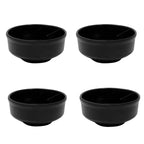 Ariya Black Melamine Soup Bowl Set of 4 | Durable & Easy-to-Clean | Ideal for Home & Parties