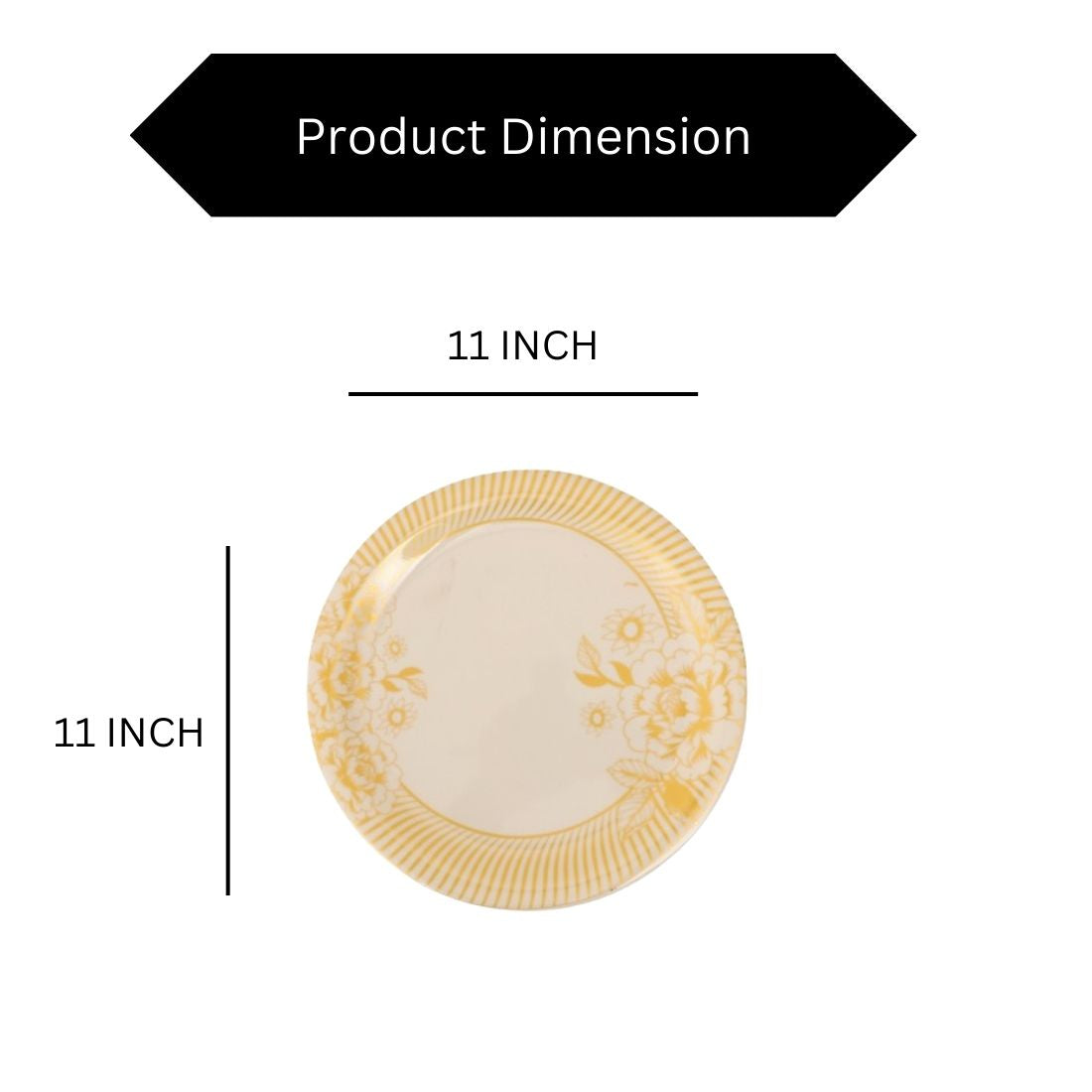 Ariya 11 Inch Melamine Dinner Plate Set | Pack of 4 | Durable & Lightweight