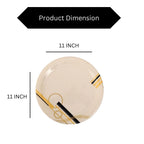 Ariya Melamine Dinner Plate Pack of 6 | 11 Inch Round Plates with Black & Golden Line Design"