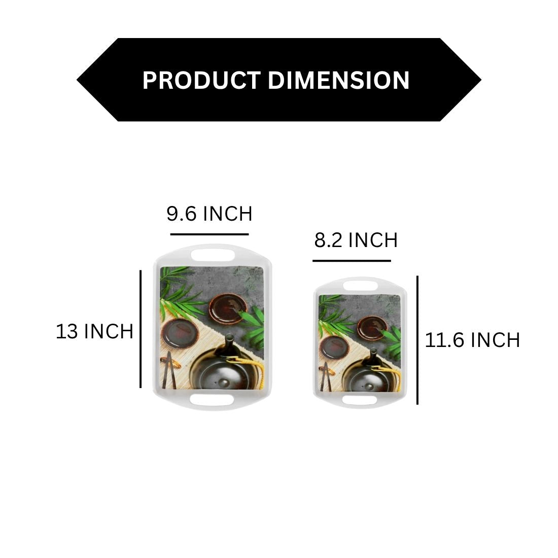 Ariya Melamine Rectangle Serving Tray Set of 2 – Multicolor, Easy to Clean