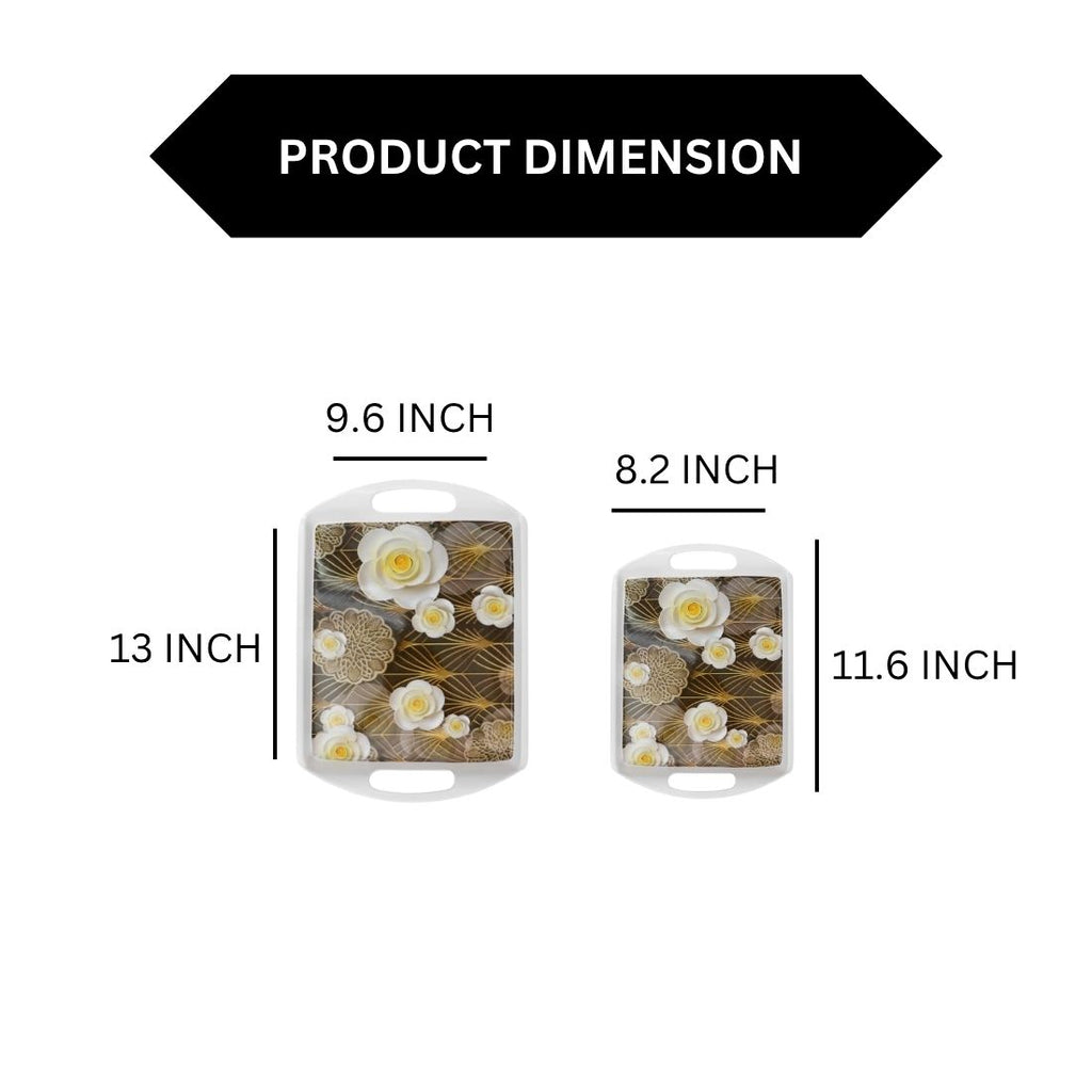 Ariya Melamine Rectangle Serving Tray Set of 2 – Multicolor, Easy to Clean