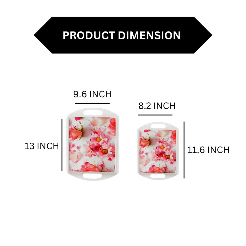 Ariya Melamine Rectangle Serving Tray Set of 2 – Multicolor, Easy to Clean