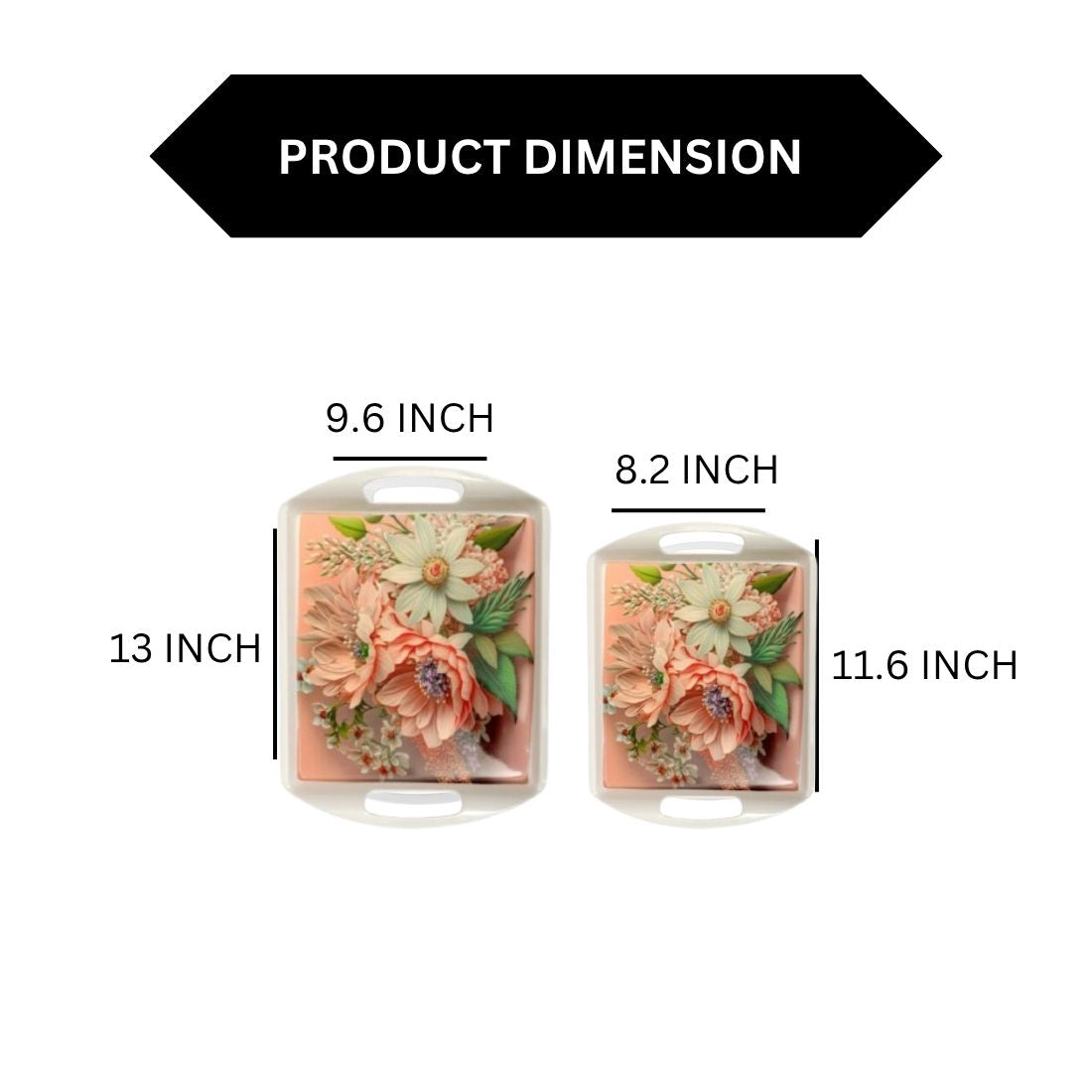 Ariya Melamine Rectangle Serving Tray Set of 2 – Multicolor, Easy to Clean