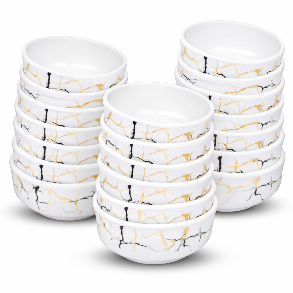 Ariya 4.5" Melamine Soup Bowls Set of 24 | White Gold, 350ml | 608