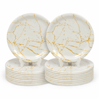 Ariya Melamine Dinner Plates 13 Inch Set of 24 | Golden Grace