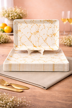 Ariya Melamine Serving Tray Set of 6 – Golden Bloom | 603