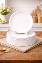Ariya Melamine Dinner Plates 11 Inch Set of 12 | White