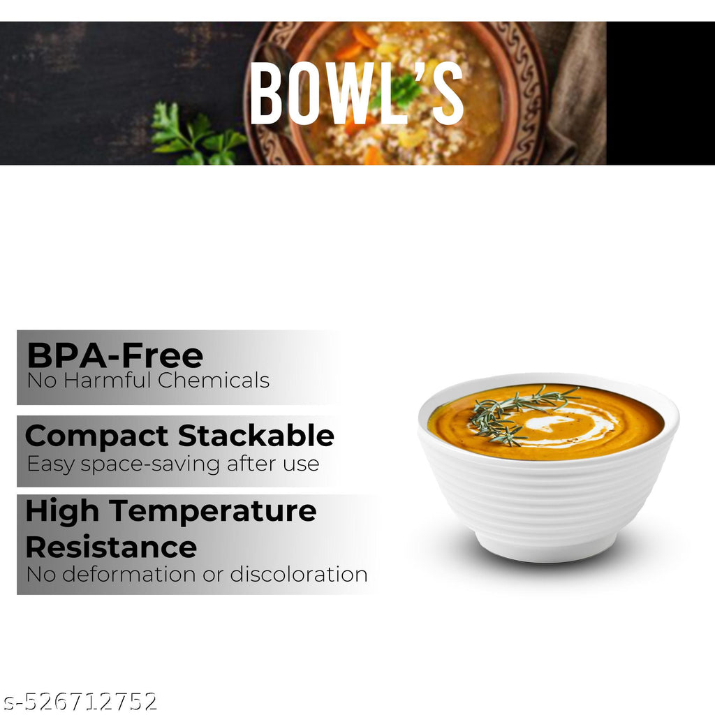 Ariya Melamine Bowl Set | Pack of 4 | Durable & Easy-to-Clean