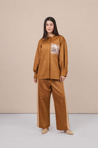 Ariya Threads Women’s Solid Co-Ord Set with Sequin Pocket Detail | Top & Pants Set